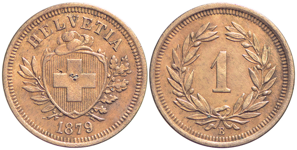 Switzerland Confoederatio Helvetica Cent 1879 