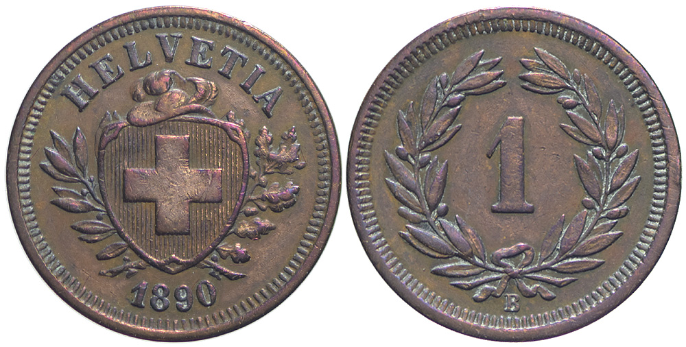 Switzerland Confoederatio Helvetica Cent 1890 