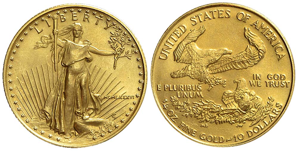 United States Bullion Coins Dollars 1986 Gold 
