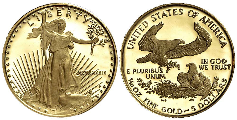 United States Bullion Coins Dollars 1989 Gold 
