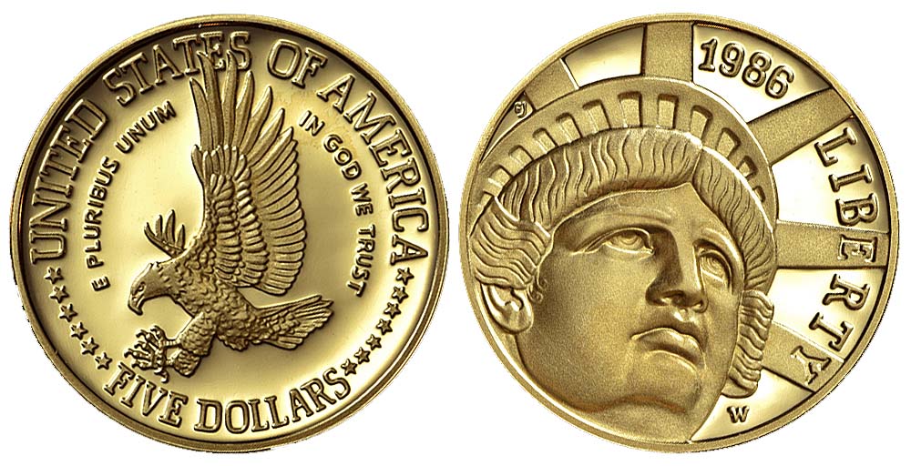 United States Commemoratives Dollars 1986 Gold 