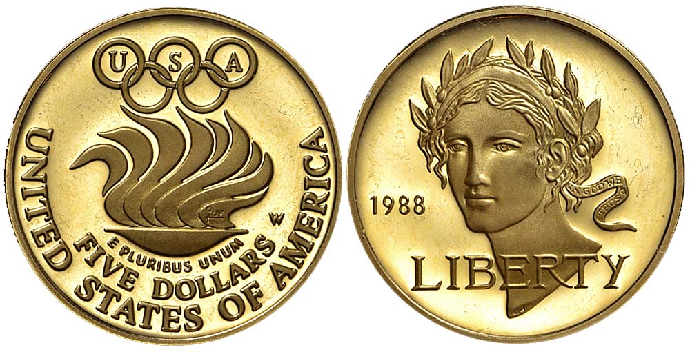 United States Commemoratives Dollars 1988 Gold 
