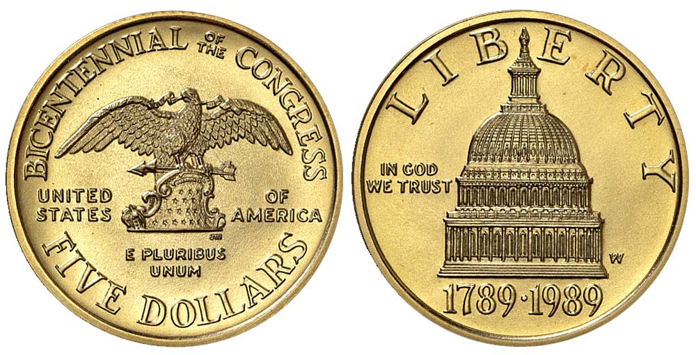 United States Commemoratives Dollars 1989 Gold 