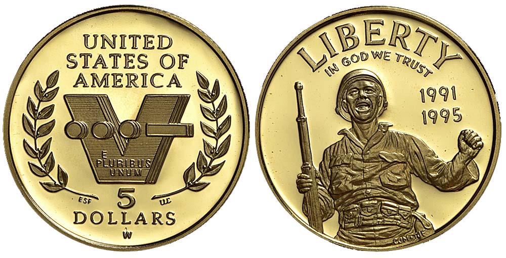 United States Commemoratives Dollars 1993 Gold 