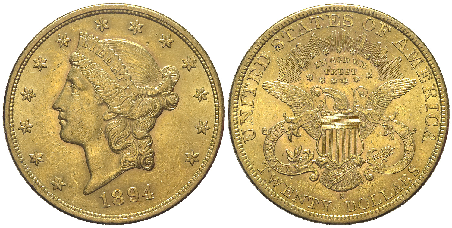 United States Dollars 1894 Gold 