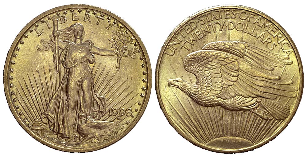 United States Dollars 1908 Gold 
