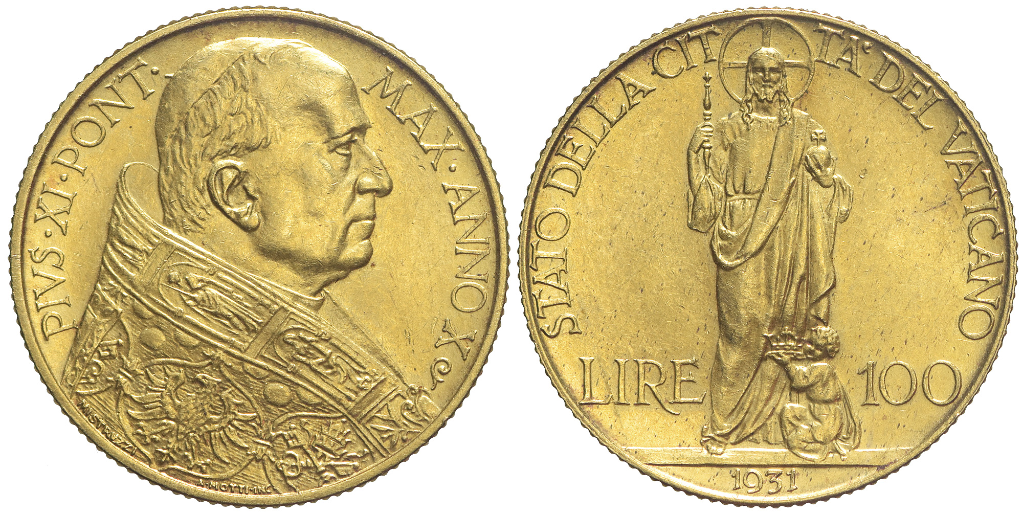 Vatican City Lire 1931 Gold 