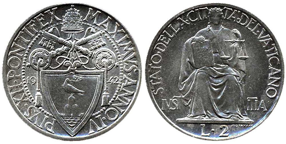 Vatican City Lire 1942 
