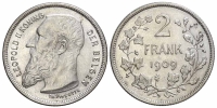 Belgium-Leopold-II-Francs-1909-AR