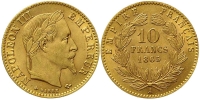France-Napoleon-III-Francs-1865-Gold