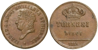 Italy-A-Regional-Mints-Napoli-Ferdinando-I-Tornesi-1819-AE