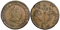 Italy-A-Regional-Mints-Palermo-Ferdinando-III-Grani-1815-AE