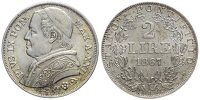 Italy-B-Papal-States-Rome-Pius-IX-Lire-1867-AR