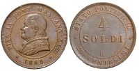 Italy-B-Papal-States-Rome-Pius-IX-Soldi-1868-AE