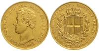 Italy-C-House-of-Savoy-Kingdom-of-Sardinia-Carlo-Alberto-Lire-1842-Gold