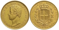 Italy-C-House-of-Savoy-Kingdom-of-Sardinia-Carlo-Alberto-Lire-1847-Gold