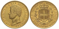 Italy-C-House-of-Savoy-Kingdom-of-Sardinia-Carlo-Alberto-Lire-1849-Gold