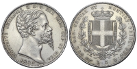 Italy-C-House-of-Savoy-Kingdom-of-Sardinia-Vittorio-Emanuele-II--Re-di-Sardegna-Lire-1850-AR