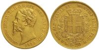 Italy-C-House-of-Savoy-Kingdom-of-Sardinia-Vittorio-Emanuele-II--Re-di-Sardegna-Lire-1852-Gold