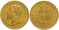 Italy-C-House-of-Savoy-Kingdom-of-Sardinia-Vittorio-Emanuele-II--Re-di-Sardegna-Lire-1855-Gold