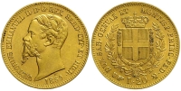 Italy-C-House-of-Savoy-Kingdom-of-Sardinia-Vittorio-Emanuele-II--Re-di-Sardegna-Lire-1859-Gold