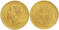 Italy-C-House-of-Savoy-Kingdom-of-Sardinia-Vittorio-Emanuele-II--Re-di-Sardegna-Lire-1860-Gold