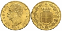 Italy-D-Kingdom-Umberto-I-Lire-1891-Gold