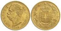 Italy-D-Kingdom-Umberto-I-Lire-1891-Gold