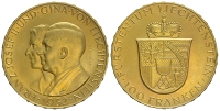Liechtenstein-Prince-Franz-Joseph-II-Franken-1952-Gold