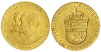 Liechtenstein-Prince-Franz-Joseph-II-Franken-1956-Gold