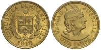 Peru-Trade-Coinage-Libra-1918-Gold