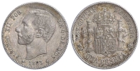 Spain-Alfonso-XII-Peseta-1885-AR
