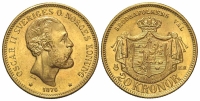 Sweden-Oscar-II-Kronor-1876-Gold