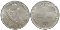 Switzerland-Commemorative-Coinage-Francs-1939-AR