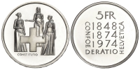 Switzerland-Commemorative-Coinage-Francs-1974-CuNi