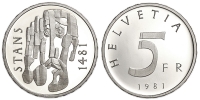 Switzerland-Commemorative-Coinage-Francs-1981-CuNi
