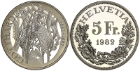 Switzerland-Commemorative-Coinage-Francs-1982-CuNi