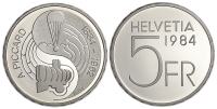 Switzerland-Commemorative-Coinage-Francs-1984-CuNi