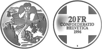 Switzerland-Commemorative-Coinage-Francs-1996-AR
