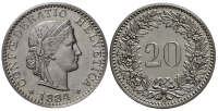 Switzerland-Confoederatio-Helvetica-Cent-1884-Ni