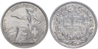 Switzerland-Confoederatio-Helvetica-Franc-1850-AR
