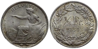 Switzerland-Confoederatio-Helvetica-Franc-1851-AR