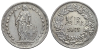 Switzerland-Confoederatio-Helvetica-Franc-1875-AR