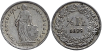Switzerland-Confoederatio-Helvetica-Franc-1899-AR