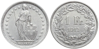 Switzerland-Confoederatio-Helvetica-Franc-1912-AR