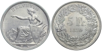 Switzerland-Confoederatio-Helvetica-Francs-1850-AR