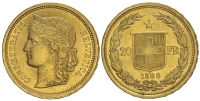 Switzerland-Confoederatio-Helvetica-Francs-1886-Gold