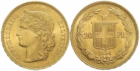 Switzerland-Confoederatio-Helvetica-Francs-1894-Gold