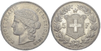 Switzerland-Confoederatio-Helvetica-Francs-1895-AR