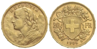 Switzerland-Confoederatio-Helvetica-Francs-1906-Gold